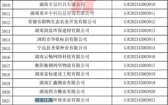 2023年湖南江海，“高新技術(shù)企業(yè)”復(fù)審順利通過(guò)！